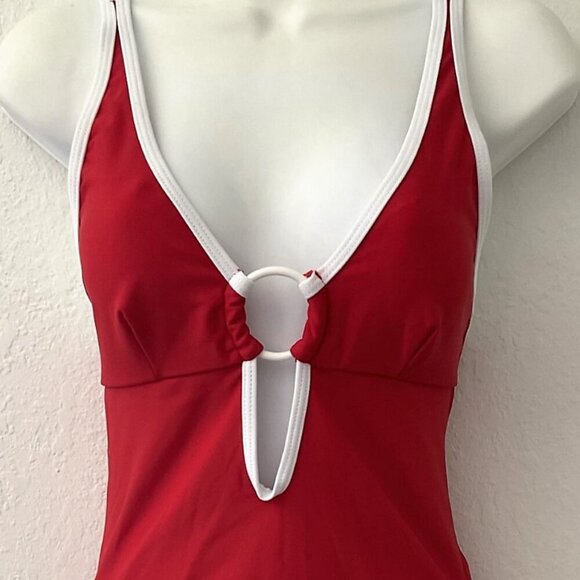 NEW CENTER RING PLUNGE MONOKINI ONE PIECE SWIMSUIT - Picture 6 of 10